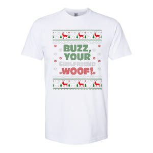 Buzz Xmas Your Girlfriend Woof! Ugly Christmas Sweater Softstyle CVC T-Shirt