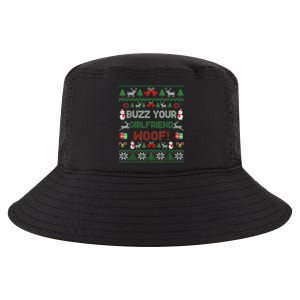 Buzz Xmas Your Girlfriend Woof! Ugly Christmas Sweater Cool Comfort Performance Bucket Hat