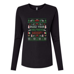 Buzz Xmas Your Girlfriend Woof! Ugly Christmas Sweater Womens Cotton Relaxed Long Sleeve T-Shirt