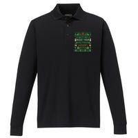 Buzz Xmas Your Girlfriend Woof! Ugly Christmas Sweater Performance Long Sleeve Polo