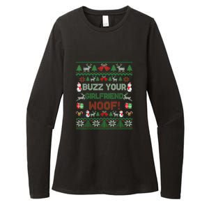 Buzz Xmas Your Girlfriend Woof! Ugly Christmas Sweater Womens CVC Long Sleeve Shirt