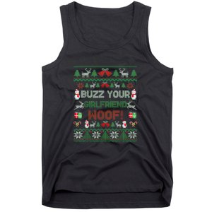 Buzz Xmas Your Girlfriend Woof! Ugly Christmas Sweater Tank Top