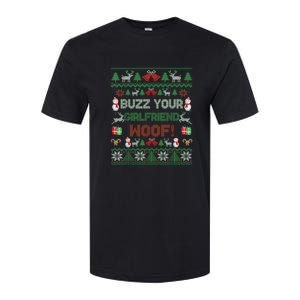 Buzz Xmas Your Girlfriend Woof! Ugly Christmas Sweater Softstyle CVC T-Shirt