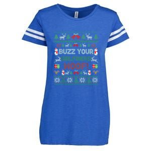 Buzz Xmas Your Girlfriend Woof! Ugly Christmas Sweater Enza Ladies Jersey Football T-Shirt