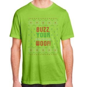 Buzz Xmas Your Girlfriend Woof! Ugly Christmas Sweater Adult ChromaSoft Performance T-Shirt