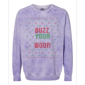 Buzz Xmas Your Girlfriend Woof! Ugly Christmas Sweater Colorblast Crewneck Sweatshirt