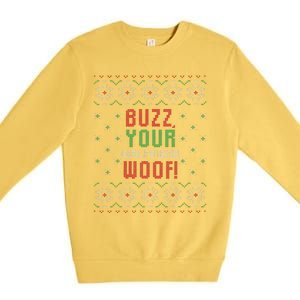 Buzz Xmas Your Girlfriend Woof! Ugly Christmas Sweater Premium Crewneck Sweatshirt