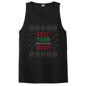 Buzz Xmas Your Girlfriend Woof! Ugly Christmas Sweater PosiCharge Competitor Tank