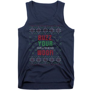 Buzz Xmas Your Girlfriend Woof! Ugly Christmas Sweater Tank Top