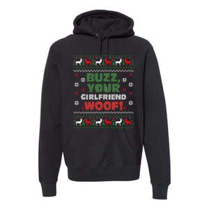 Buzz Xmas Your Girlfriend Woof! Ugly Christmas Sweater Premium Hoodie