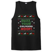 Buzz Xmas Your Girlfriend Woof! Ugly Christmas Sweater PosiCharge Competitor Tank