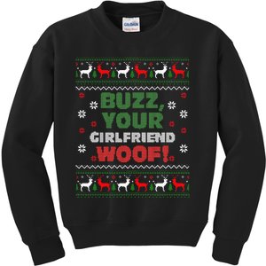 Buzz Xmas Your Girlfriend Woof! Ugly Christmas Sweater Kids Sweatshirt