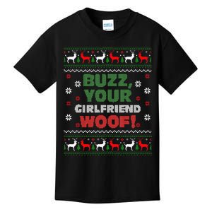 Buzz Xmas Your Girlfriend Woof! Ugly Christmas Sweater Kids T-Shirt