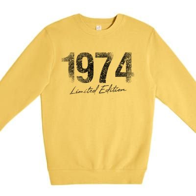 Birthday Year 1974 Limited Edition Gift Used Grunge Vintage Gift Premium Crewneck Sweatshirt