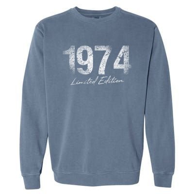 Birthday Year 1974 Limited Edition Gift Used Grunge Vintage Gift Garment-Dyed Sweatshirt