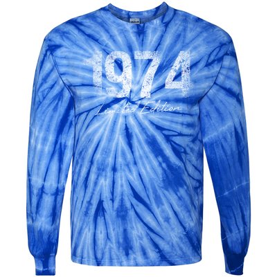 Birthday Year 1974 Limited Edition Gift Used Grunge Vintage Gift Tie-Dye Long Sleeve Shirt