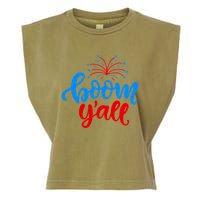 Boom Yall 4th Of July Firework Festive Garment-Dyed Women's Muscle Tee
