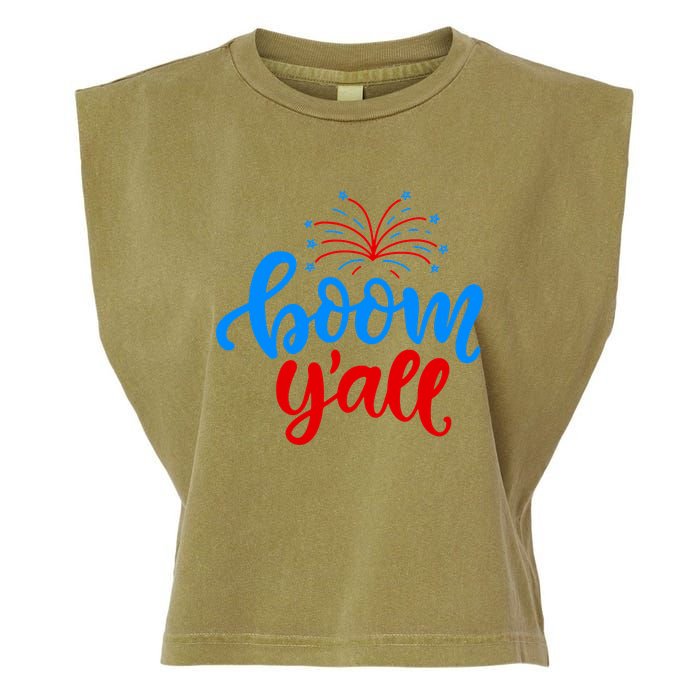 Boom Yall 4th Of July Firework Festive Garment-Dyed Women's Muscle Tee