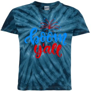 Boom Yall 4th Of July Firework Festive Kids Tie-Dye T-Shirt