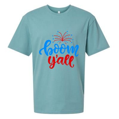 Boom Yall 4th Of July Firework Festive Sueded Cloud Jersey T-Shirt