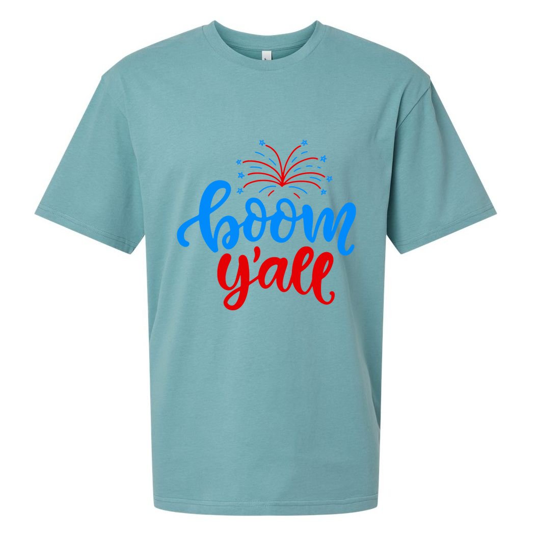 Boom Yall 4th Of July Firework Festive Sueded Cloud Jersey T-Shirt