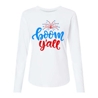 Boom Yall 4th Of July Firework Festive Womens Cotton Relaxed Long Sleeve T-Shirt