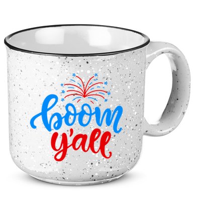 Boom Yall 4th Of July Firework Festive 15oz Campfire Ceramic Mug