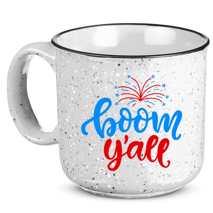 Boom Yall 4th Of July Firework Festive 15oz Campfire Ceramic Mug