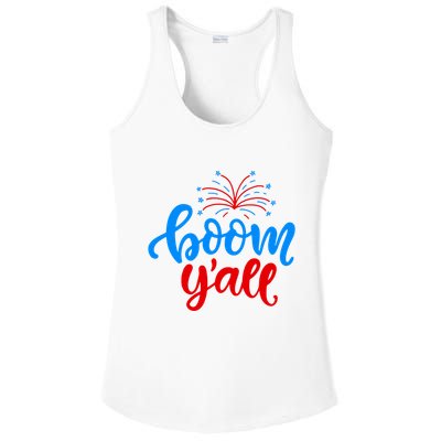 Boom Yall 4th Of July Firework Festive Ladies PosiCharge Competitor Racerback Tank