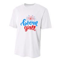 Boom Yall 4th Of July Firework Festive Youth Performance Sprint T-Shirt