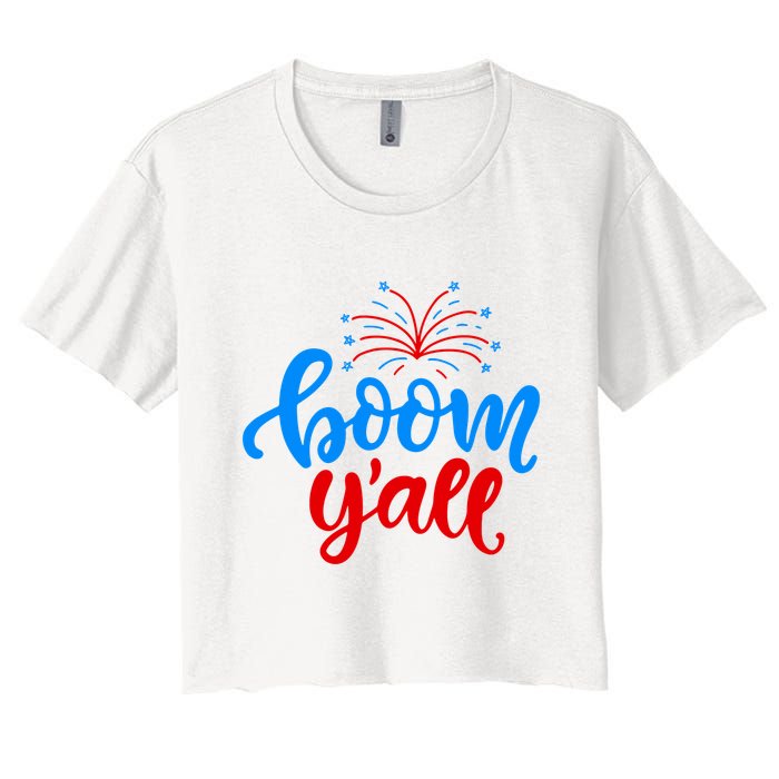 Boom Yall 4th Of July Firework Festive Crop Top