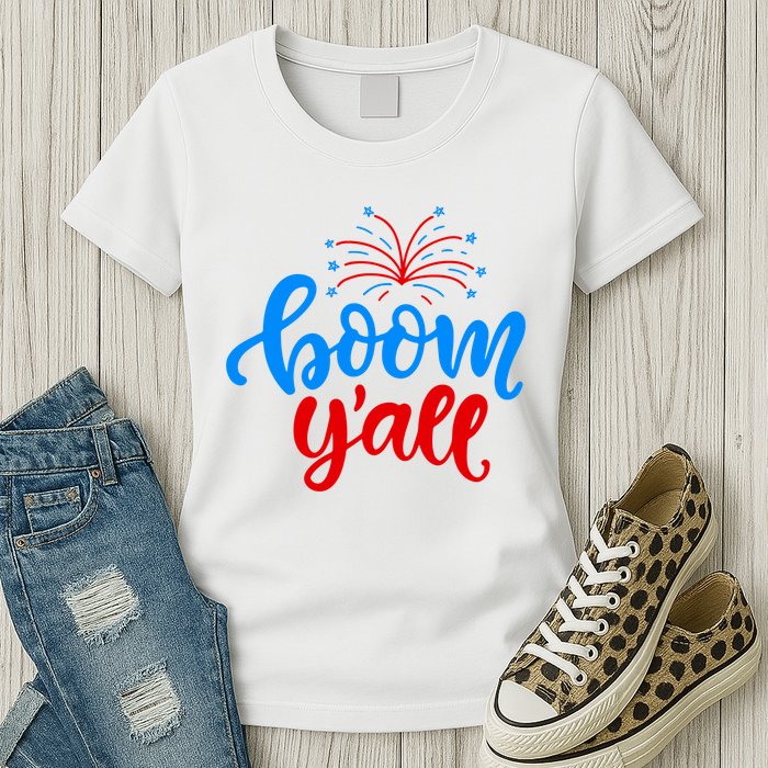 Boom Yall 4th Of July Firework Festive Womens T-Shirt