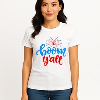 Boom Yall 4th Of July Firework Festive Womens T-Shirt