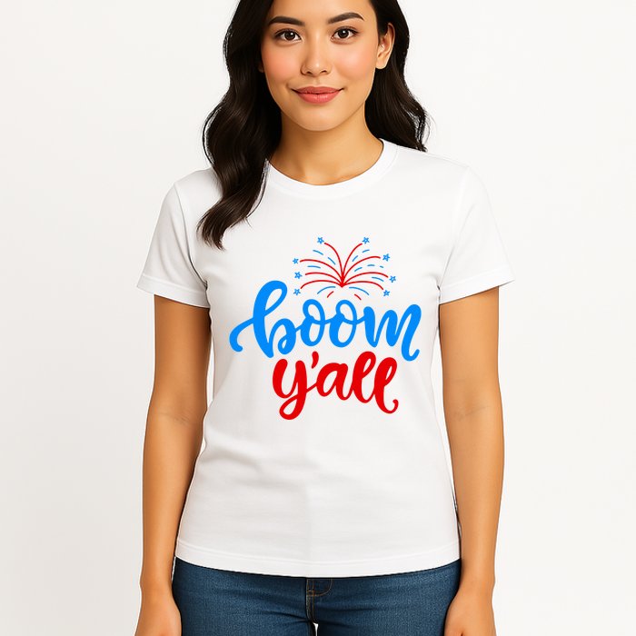 Boom Yall 4th Of July Firework Festive Womens T-Shirt