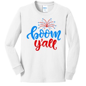 Boom Yall 4th Of July Firework Festive Kids Long Sleeve Shirt