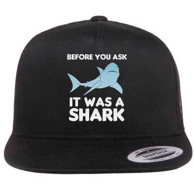 Before You Ask It Was A Shark Amputation Ampu Flat Bill Trucker Hat