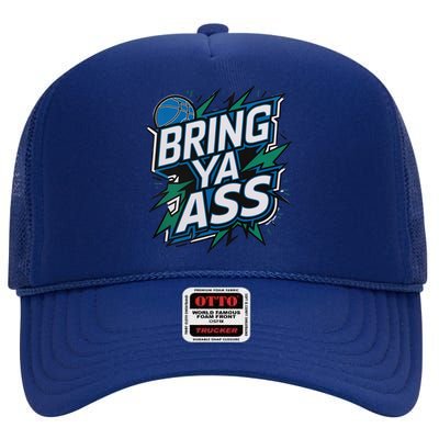 Bring Ya Ass To Minnesota Love Basketball Usa Gift High Crown Mesh Back Trucker Hat