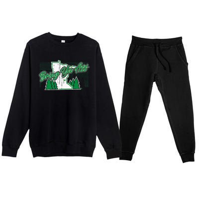 Bring Ya Ass Minnesota Basketball Premium Crewneck Sweatsuit Set