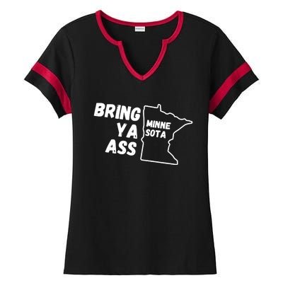 Bring Ya Ass Minnesota Ladies Halftime Notch Neck Tee