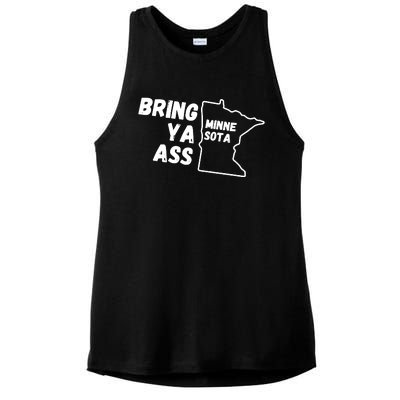 Bring Ya Ass Minnesota Ladies PosiCharge Tri-Blend Wicking Tank