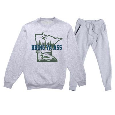 Bring Ya Ass Minnesota Premium Crewneck Sweatsuit Set