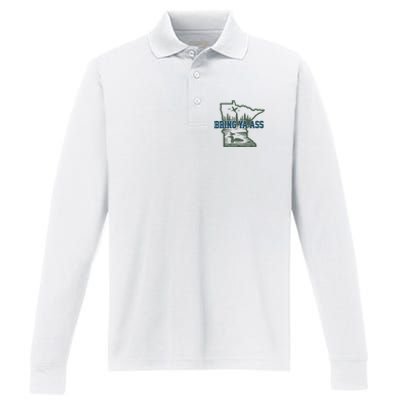 Bring Ya Ass Minnesota Performance Long Sleeve Polo