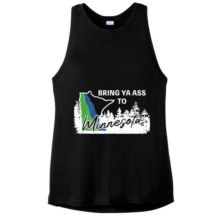 Bring Ya Ass To Minnesota Funny Minnesota Anthony Ladies PosiCharge Tri-Blend Wicking Tank