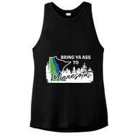 Bring Ya Ass To Minnesota Funny Minnesota Anthony Ladies PosiCharge Tri-Blend Wicking Tank