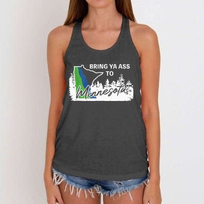 Bring Ya Ass To Minnesota Funny Minnesota Anthony Women's Knotted Racerback Tank