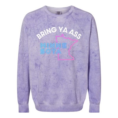 Bring Ya Ass To Minnesota Colorblast Crewneck Sweatshirt