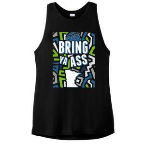 Bring Ya Ass To Minnesota Basketball Sports Fan Ladies PosiCharge Tri-Blend Wicking Tank