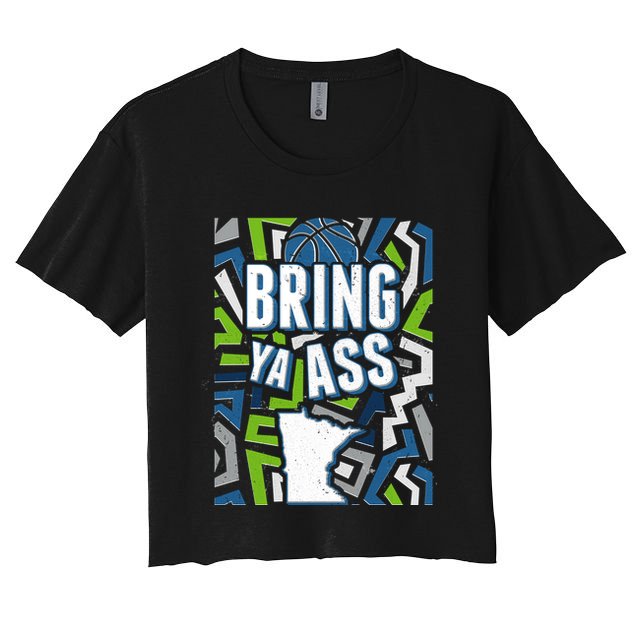 Bring Ya Ass To Minnesota Basketball Sports Fan Crop Top