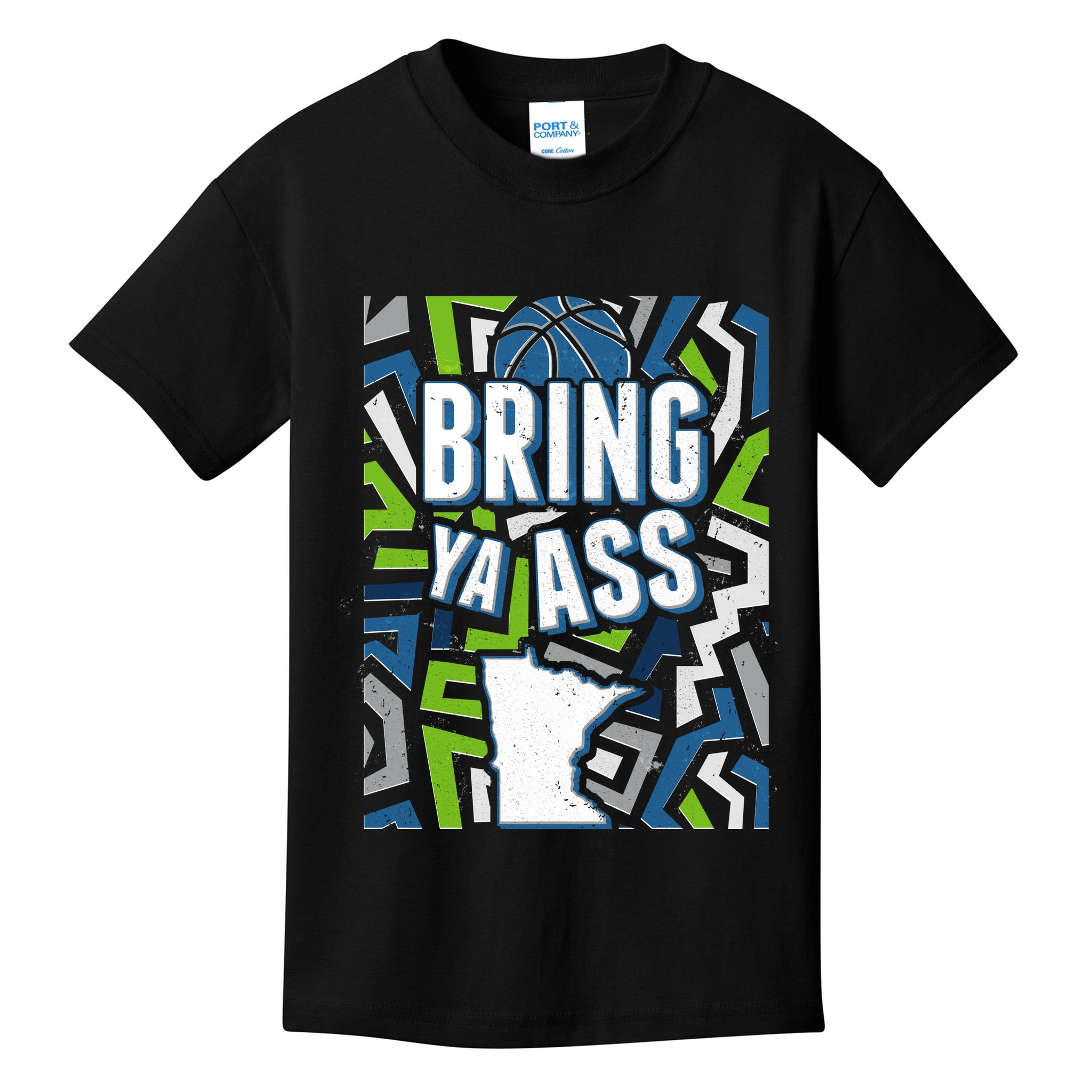 Bring Ya Ass To Minnesota Basketball Sports Fan Kids T-Shirt