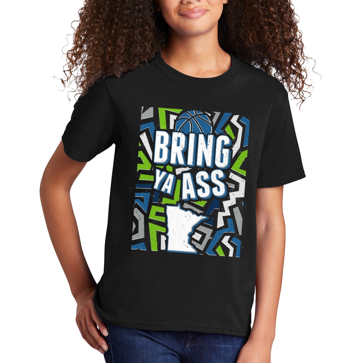Bring Ya Ass To Minnesota Basketball Sports Fan Kids T-Shirt